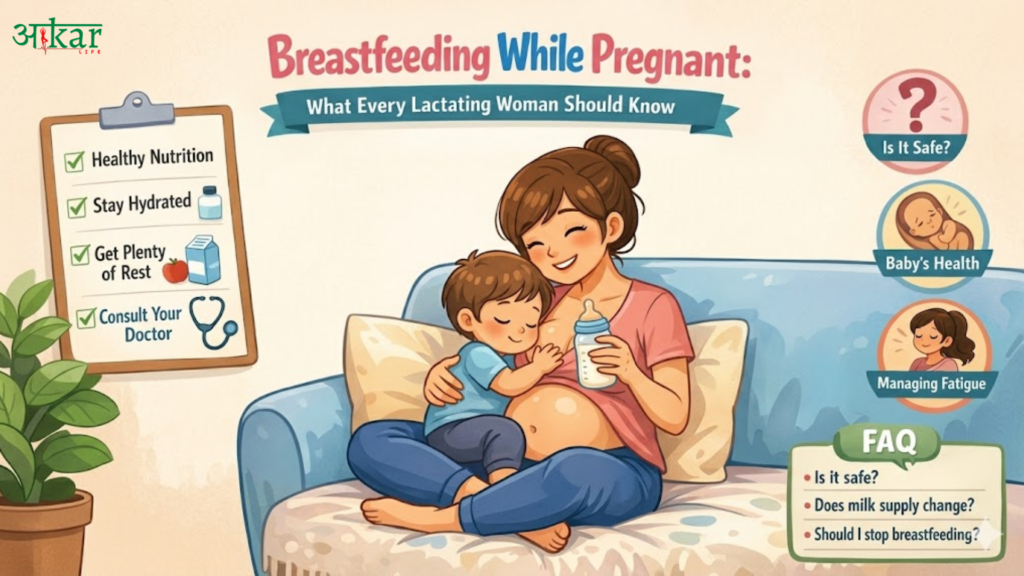 Mother breastfeeding child while pregnant – breastfeeding during pregnancy guide
